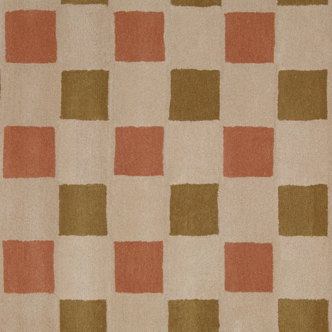 Quinlan Beige, Terracotta, Green Rug