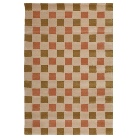 Quinlan Beige, Terracotta, Green Rug