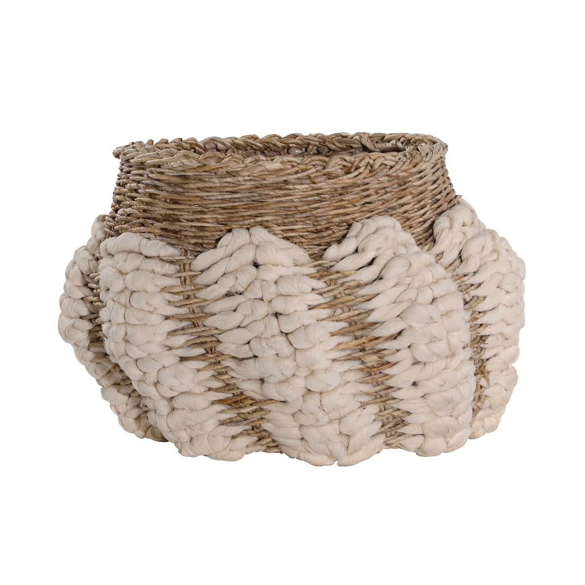 Marguerite Natural and Off White Cotton Basket