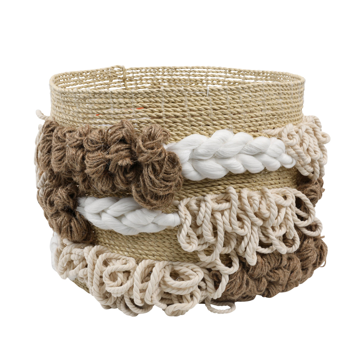 Candice Natural, Brown and White Basket