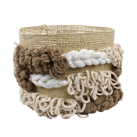 Candice Natural, Brown and White Basket