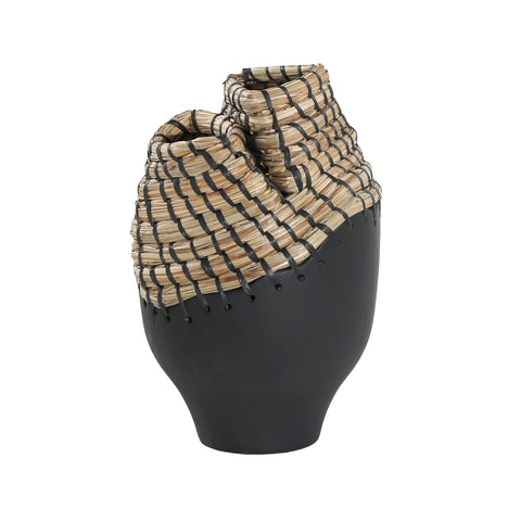 Fannie Black and Natural Vase