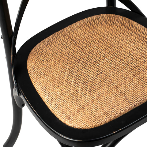 Gaston Antique Black Finish Dining Chair