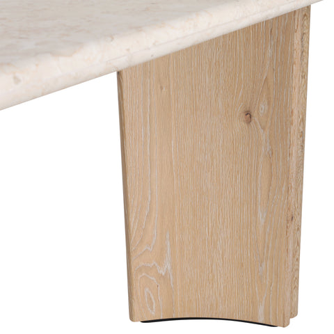 Oja Natural Wash and Cream Marble Console Table