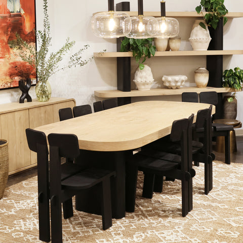 Price Black and Natural Dining Table