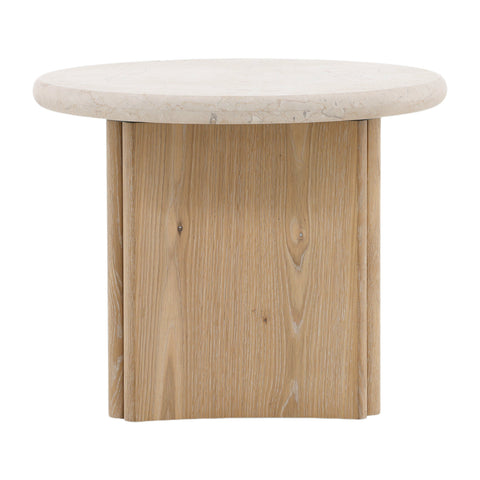 Oja Natural Wash and Cream Marble Side Table