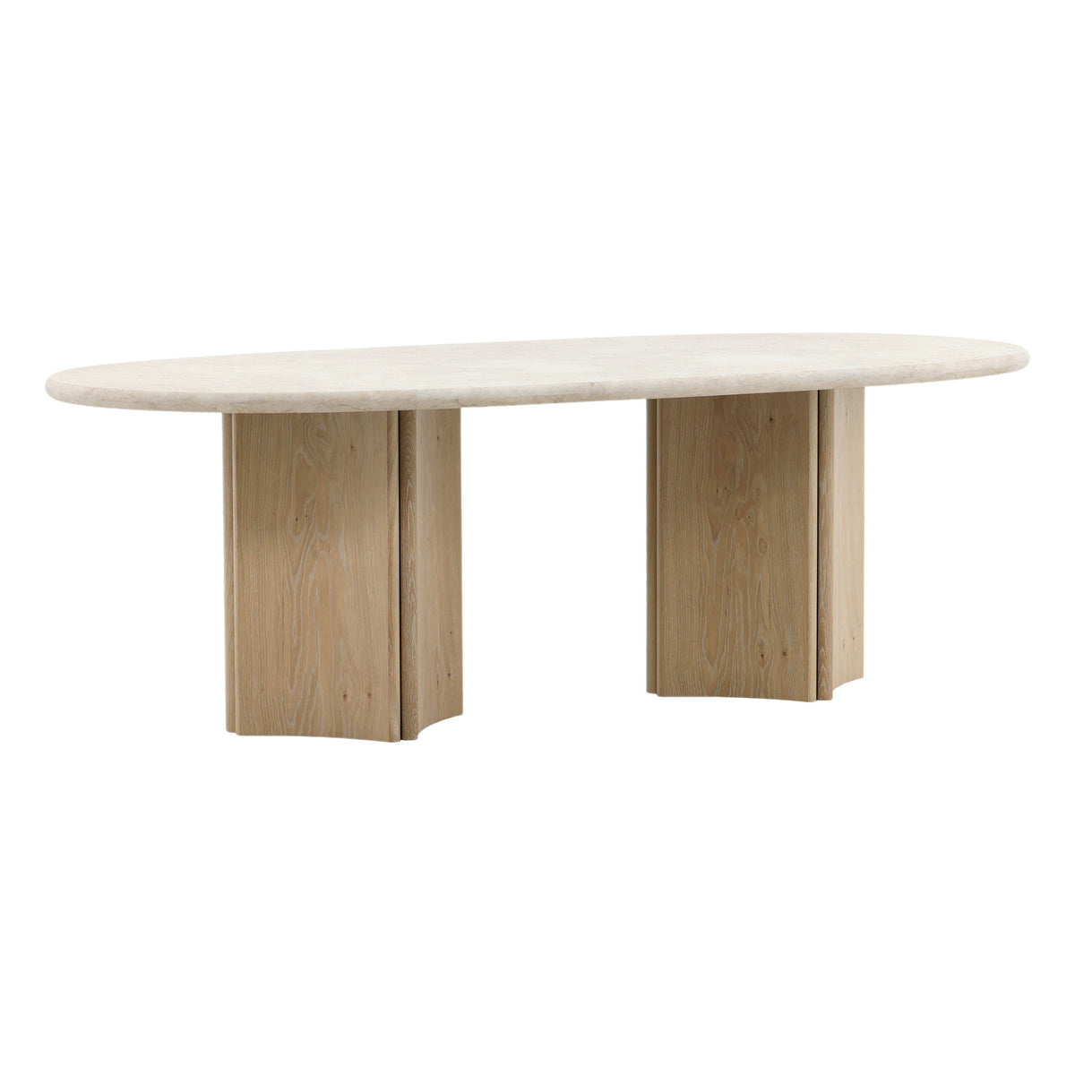 Oja Natural Wash and Cream Marble Dining Table