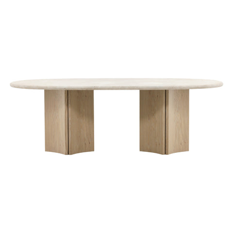 Oja Natural Wash and Cream Marble Dining Table