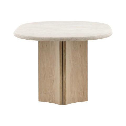 Oja Natural Wash and Cream Marble Dining Table