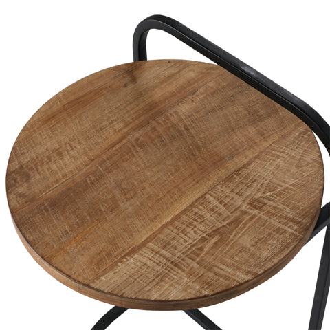 Leigh Natural and Black Laptop Side Table