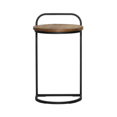 Leigh Natural and Black Laptop Side Table