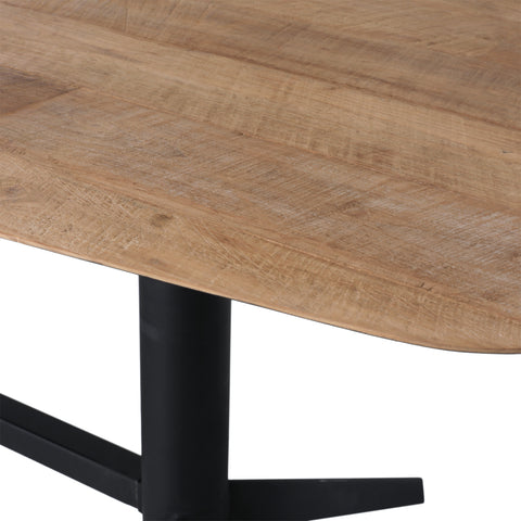 Leigh Natural and Black Base Dining Table