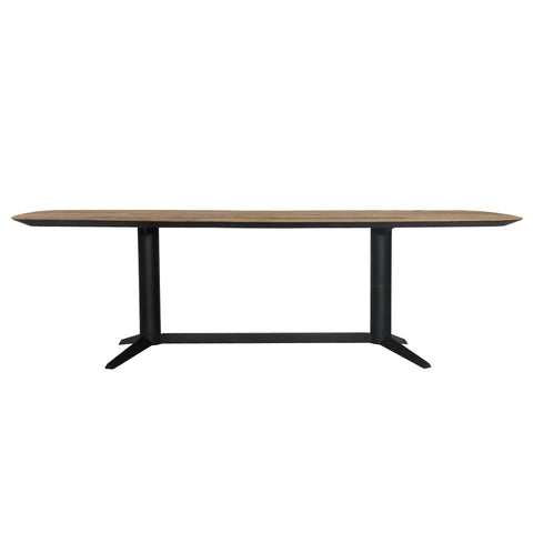 Leigh Natural and Black Base Dining Table
