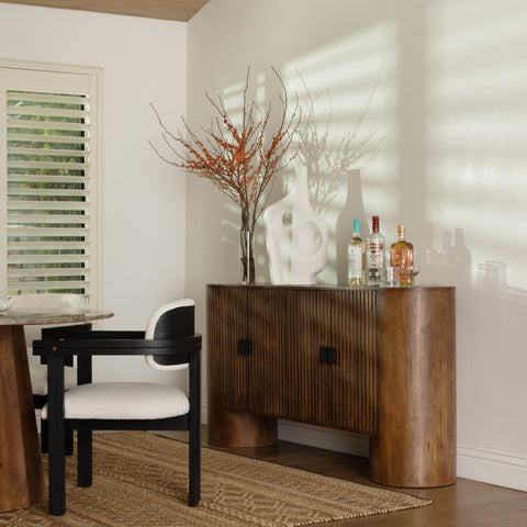 Stephenson Medium Brown and Black Handles Sideboard