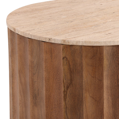 Milburn Natural and Medium Brown Side Table