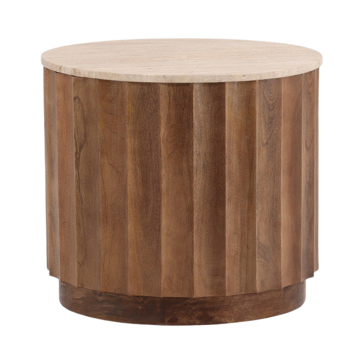 Milburn Natural and Medium Brown Side Table