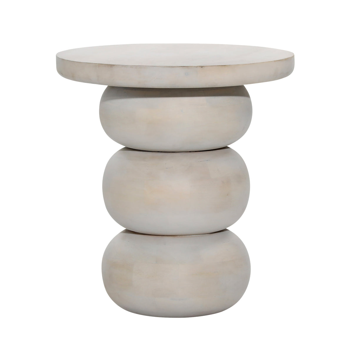 Demetra Whitewash Side Table