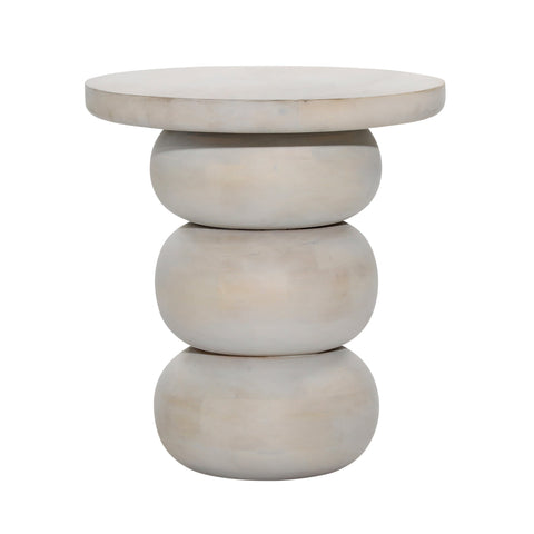 Demetra Whitewash Side Table