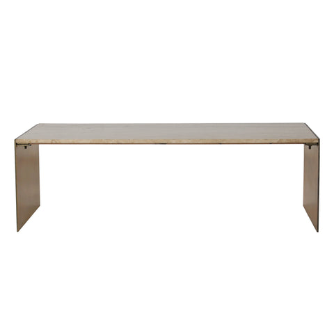 Keven Natural and Antique Brass Coffee Table