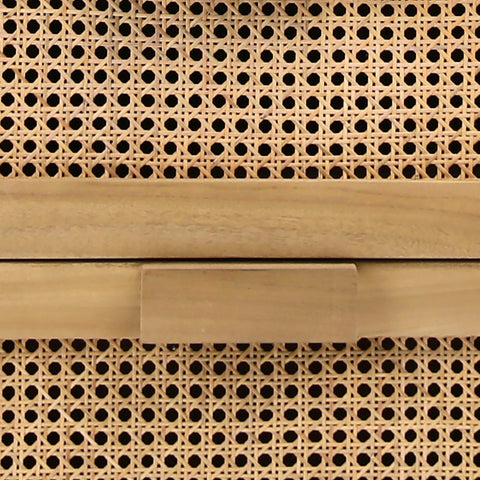 Lorraine Natural Finish Nightstand Double Drawer