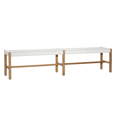 Povel Natural and White Outdoor Bench