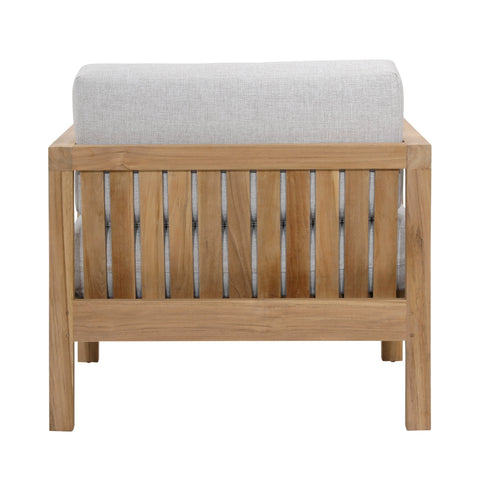 Boe Light Grey and Natural Teak Outdoor Sofa Chair