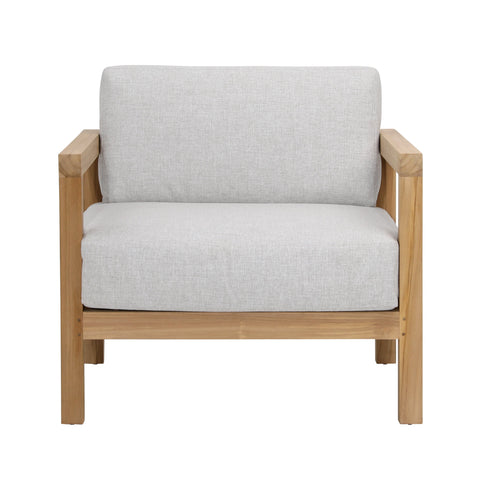 Boe Light Grey and Natural Teak Outdoor Sofa Chair