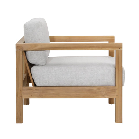 Boe Light Grey and Natural Teak Outdoor Sofa Chair