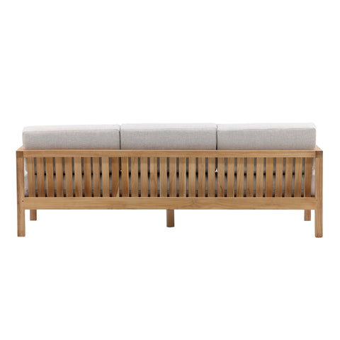 Boe Light Grey and Natural Teak Outdoor Sofa
