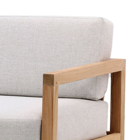 Boe Light Grey and Natural Teak Outdoor Sofa