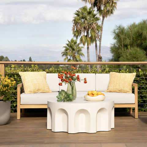 Boe Light Grey and Natural Teak Outdoor Sofa