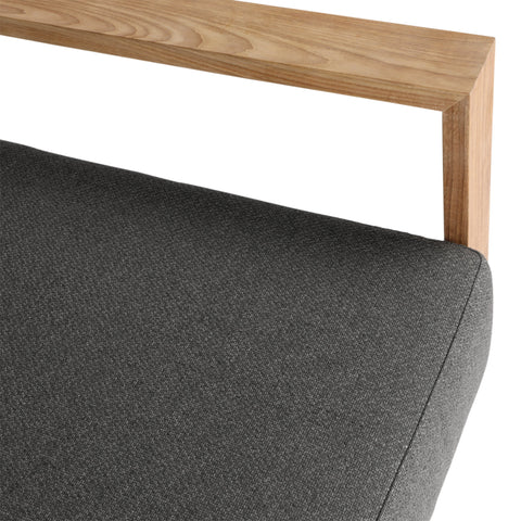 Darlene Charcoal and Natural Teak Outdoor Sofa