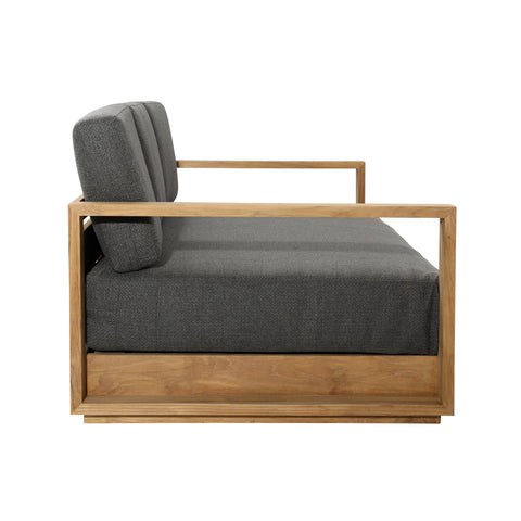 Darlene Charcoal and Natural Teak Outdoor Sofa