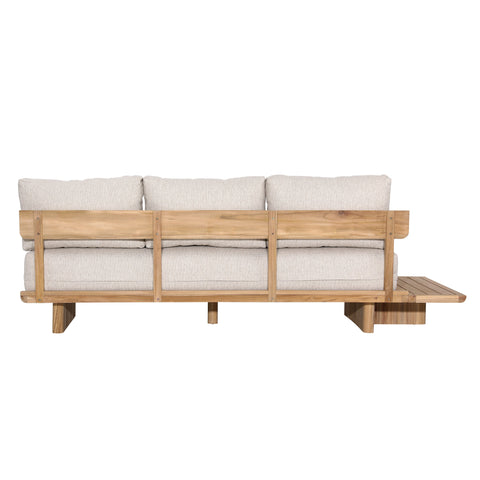 Sebastian Sand Upholstery and Natural Teak Outdoor Sofa