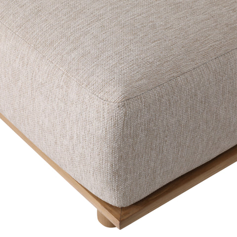 Sebastian Sand Upholstery and Natural Teak Outdoor Sofa
