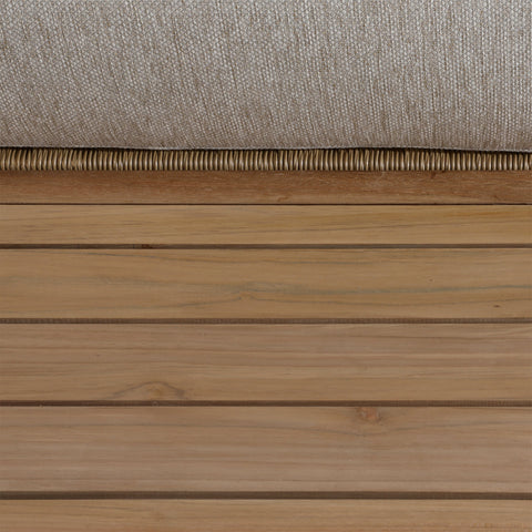 Sebastian Sand Upholstery and Natural Teak Outdoor Sofa