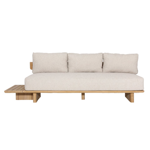 Sebastian Sand Upholstery and Natural Teak Outdoor Sofa