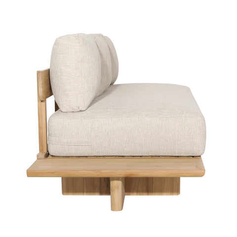 Sebastian Sand Upholstery and Natural Teak Outdoor Sofa
