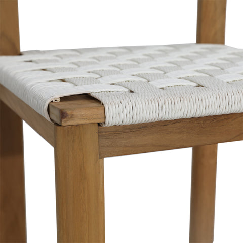 Elvia White and Natural Outdoor Dining Chair