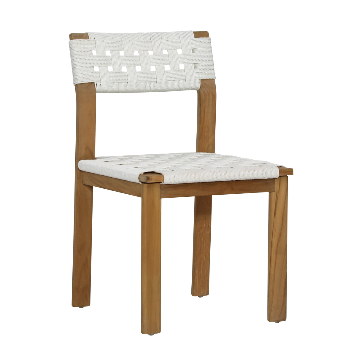 Elvia White and Natural Outdoor Dining Chair
