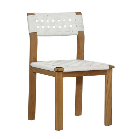 Elvia White and Natural Outdoor Dining Chair