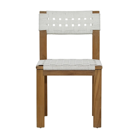 Elvia White and Natural Outdoor Dining Chair
