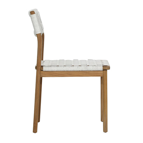 Elvia White and Natural Outdoor Dining Chair