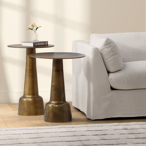 Golbez Antique Brass Finish Side Table