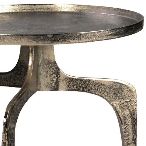 Bristol Raw Nickel Finish Side Table