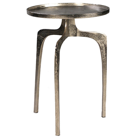 Bristol Raw Nickel Finish Side Table