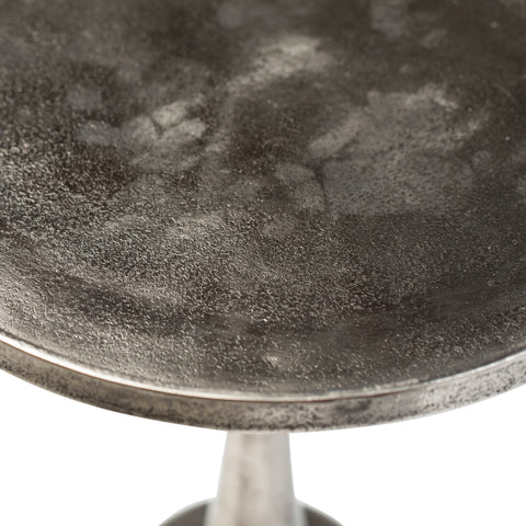 Wolvar Raw Nickel with Black Patina Finish Side Table