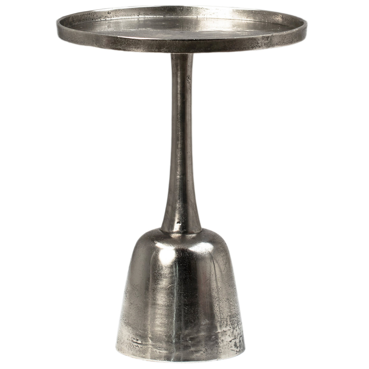 Wolvar Raw Nickel with Black Patina Finish Side Table