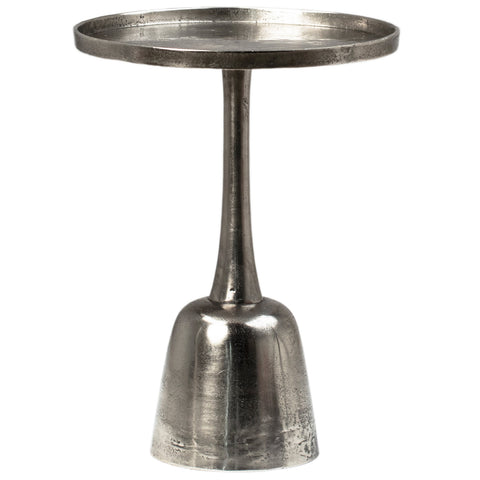 Wolvar Raw Nickel with Black Patina Finish Side Table