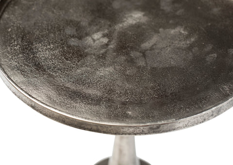 Wolvar Raw Nickel with Black Patina Finish Side Table